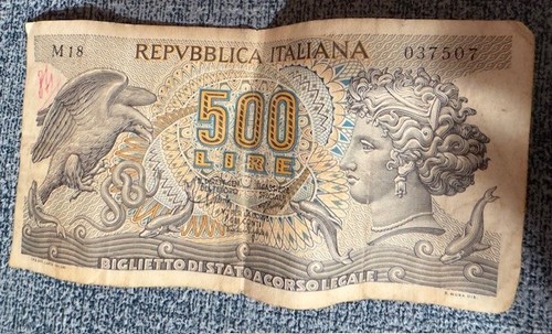 Banconota 500 lire del - banconota, 1967