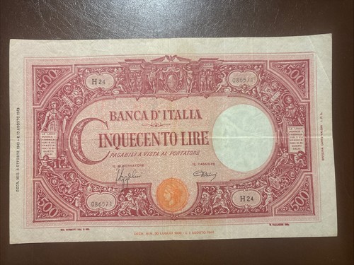 Banconota 500 lire 10 43 - banconota,