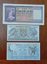 3 BANCONOTE DA 500 LIRE, BANCA