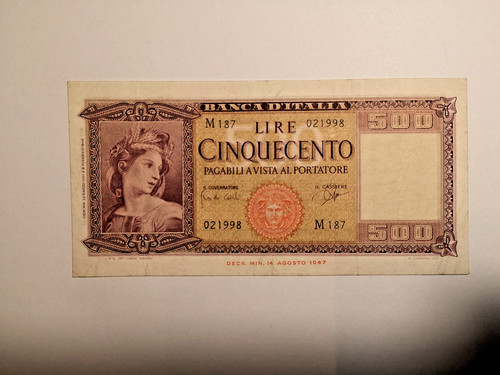Banconota 500 lire italia - 500,