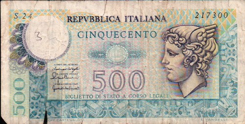 Banconota 500 lire 1976 - banconota,