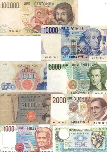 Italia lotto 8 banconote - di,