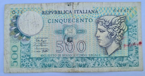 Banconota 500 lire - da, testa
