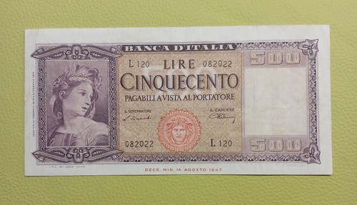 Rara banconota 500 - banconota, lire