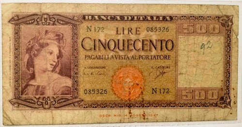 Banconota 500 lire italia - 500,