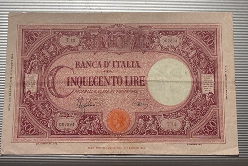 Banconota 500 lire 08 43 - banconota, da